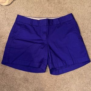 Size 4 Royal Blue J. Crew chino short with 5 inch inseam